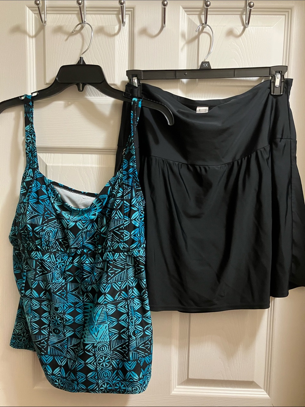 St. John's Bay Black Swim Skort with Teal Accent Tankini